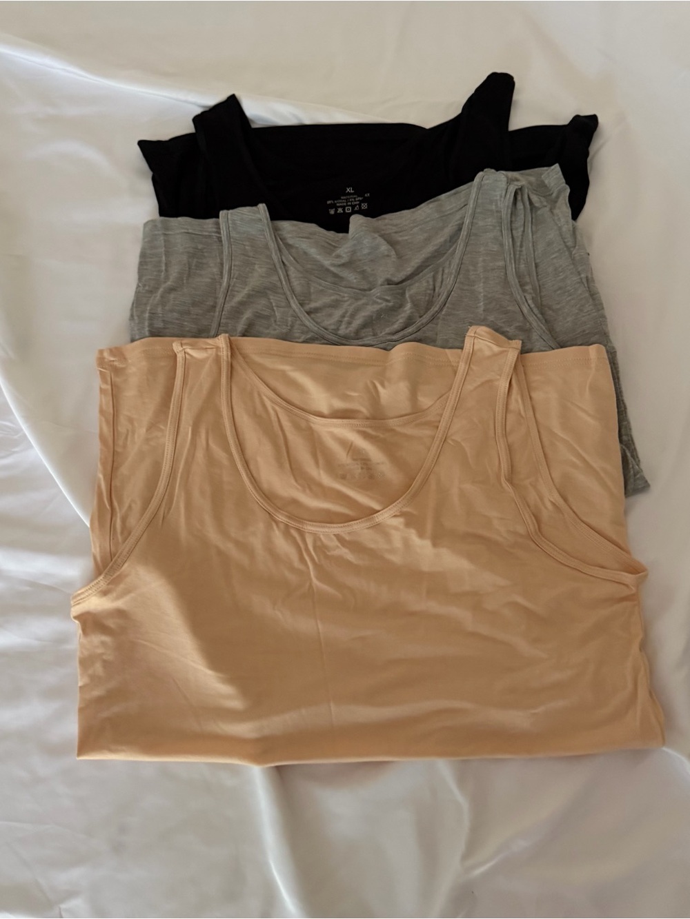Women’s Scoop Neck Tank Top - Black, Gray, Nude SZ XL